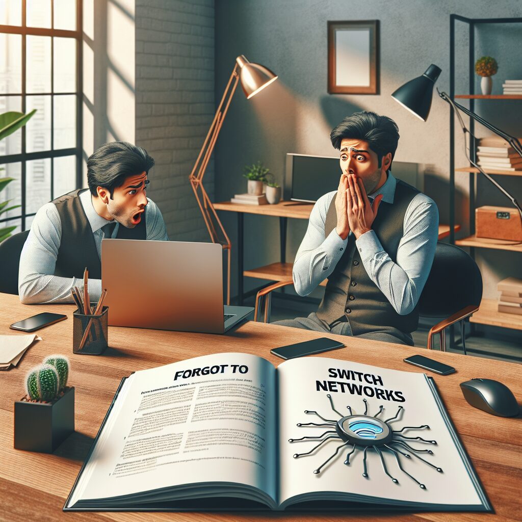 ネットワーク切替を忘れた場合の対処法