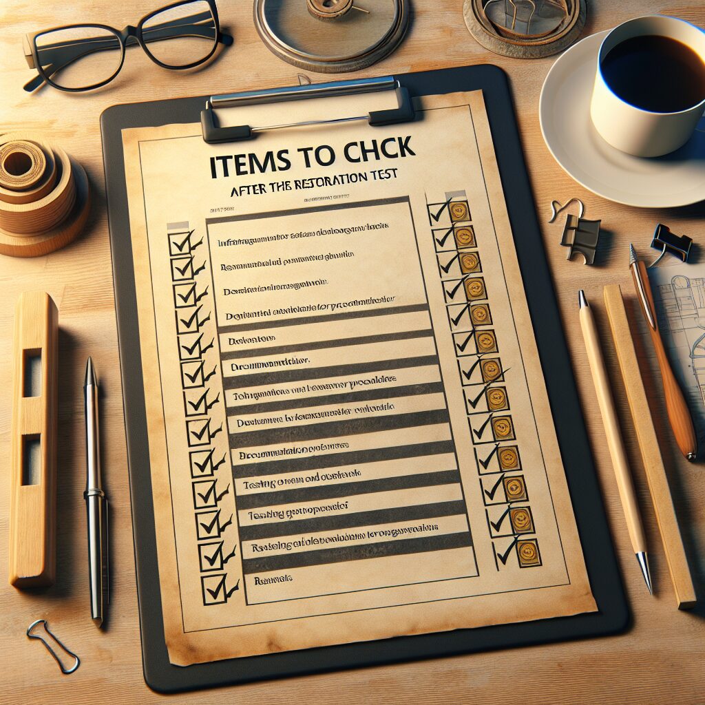 - 復元テスト後の確認事項